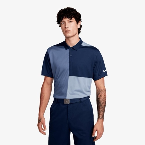 Nike Victory+ Men's Dri-FIT Golf Polo‎ Navy Blue Color Block Size XXL NEW - Picture 1 of 12